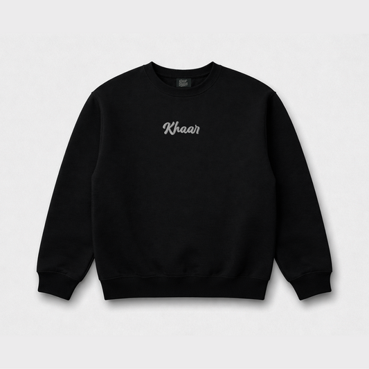 Black 1947 Drop Shoulder Crewneck